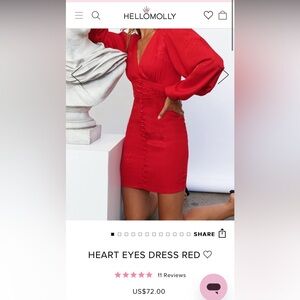 Hello Molly Heart Eyes Mini Dress XS NWT